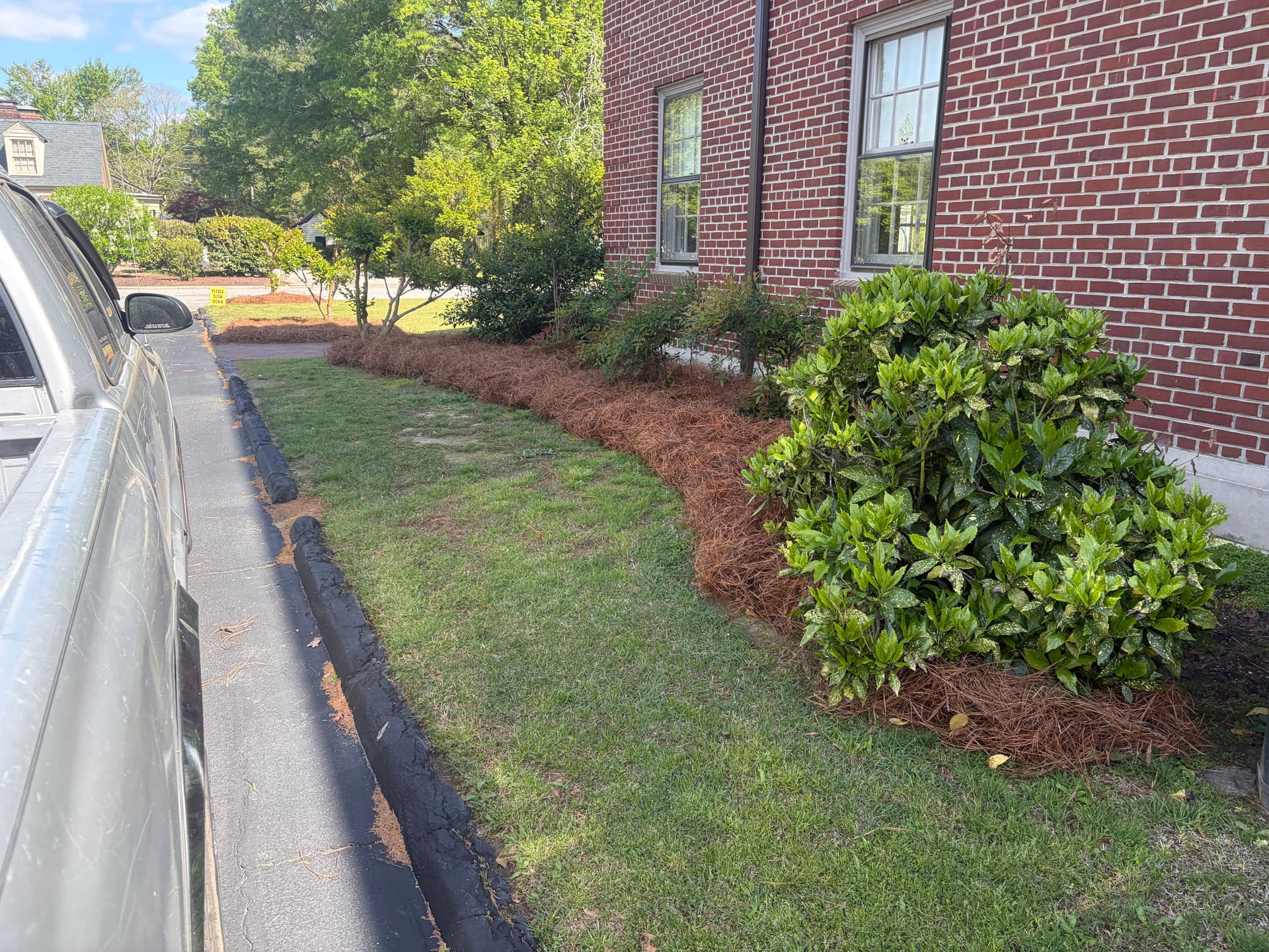 Pine Straw Installation at a Local Church in Wilson NC image