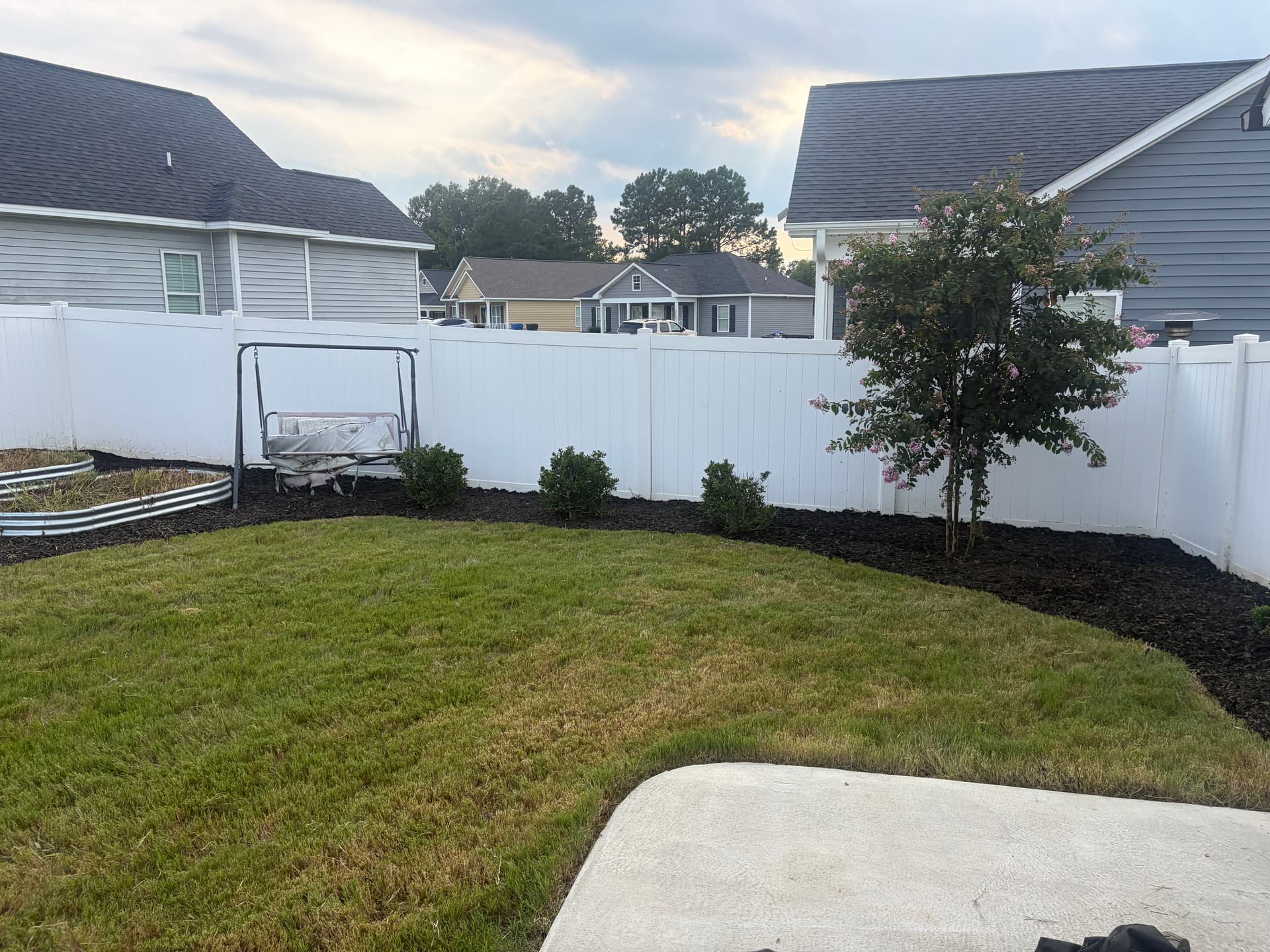 Gallery photos for Backyard Cleanup and Black Mulch Installation That Actually Made a Difference: Image #3