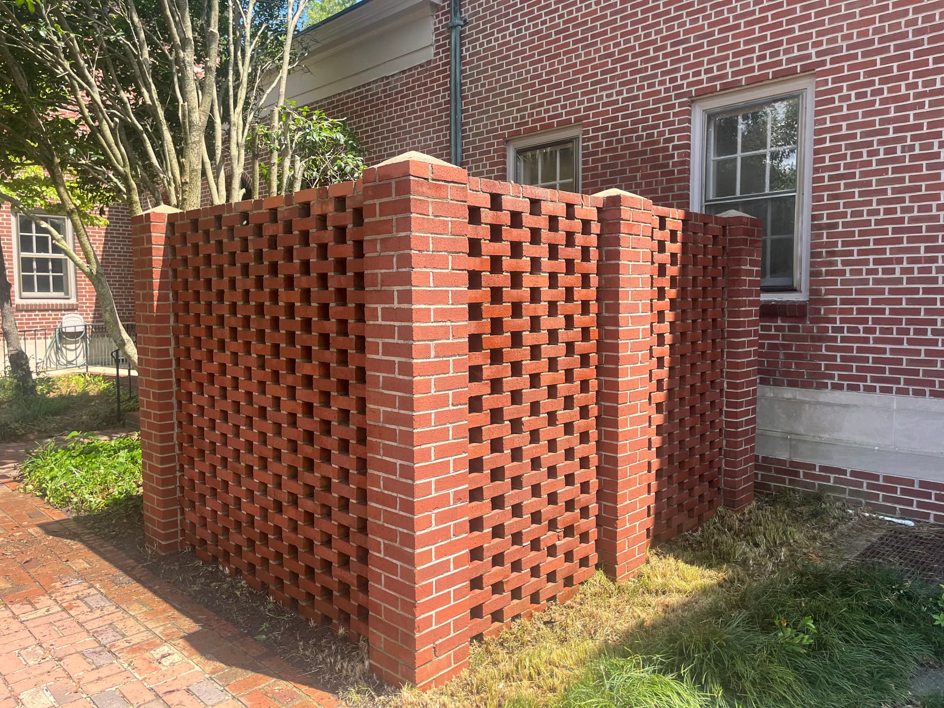 Gallery photos for Brick A/C Cover Pressure Washed at Wilson NC Church: Image #1