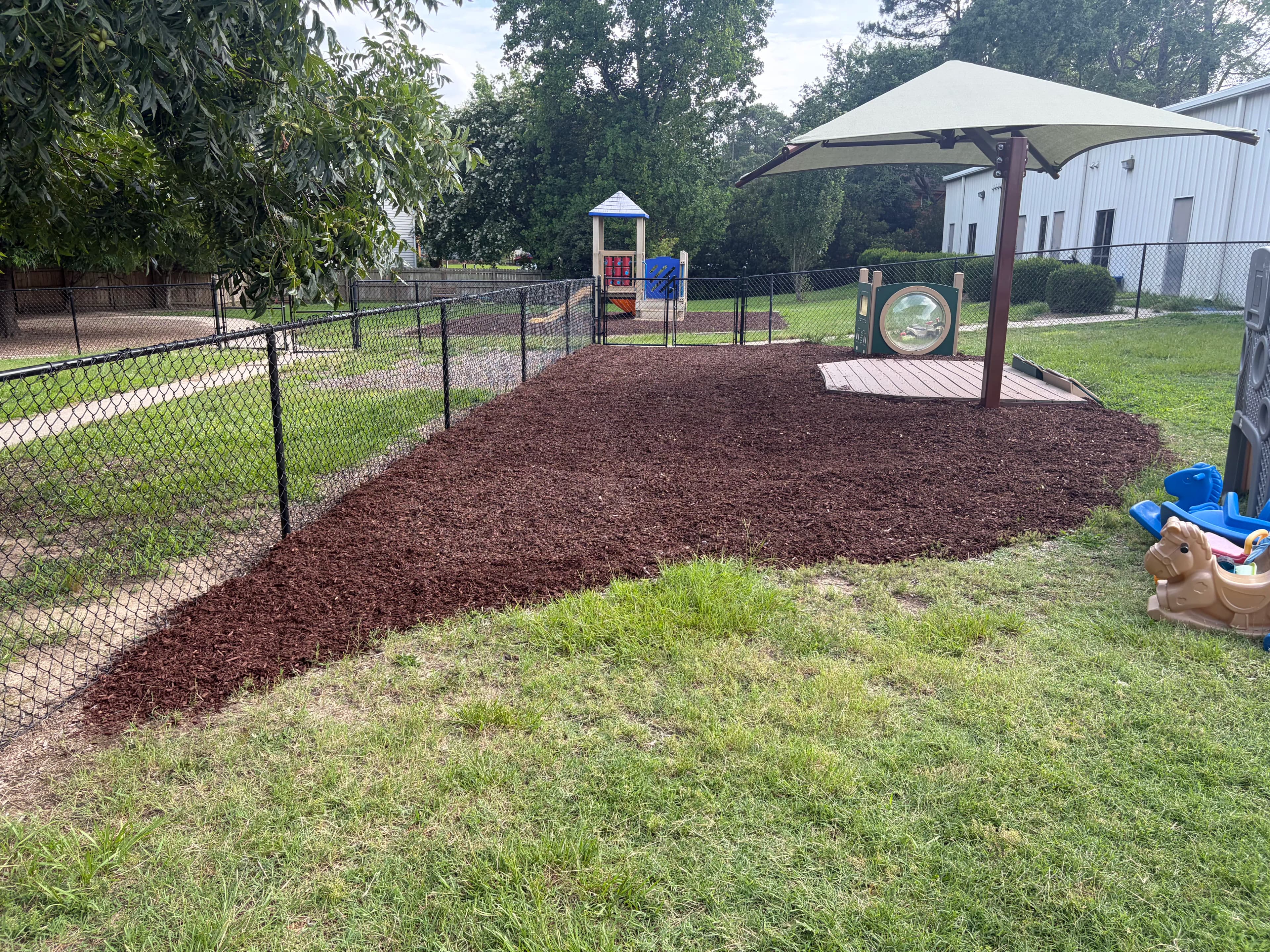 Project 7 Yards of Brown Mulch for a Wilson NC Childcare Play Area image