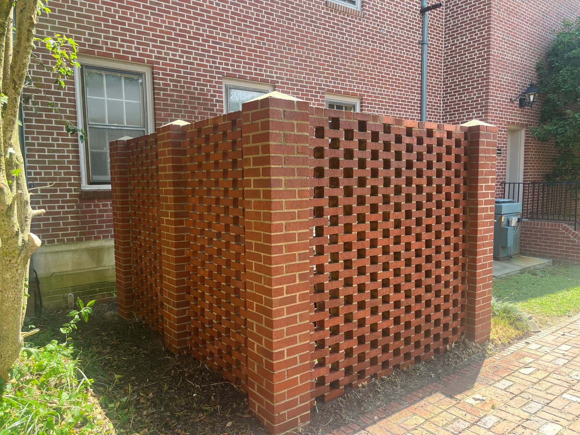Brick A/C Cover Pressure Washed at Wilson NC Church image