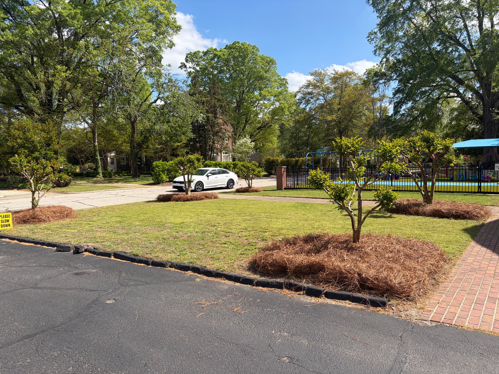 Gallery photos for Pine Straw Installation at a Local Church in Wilson NC: Image #3