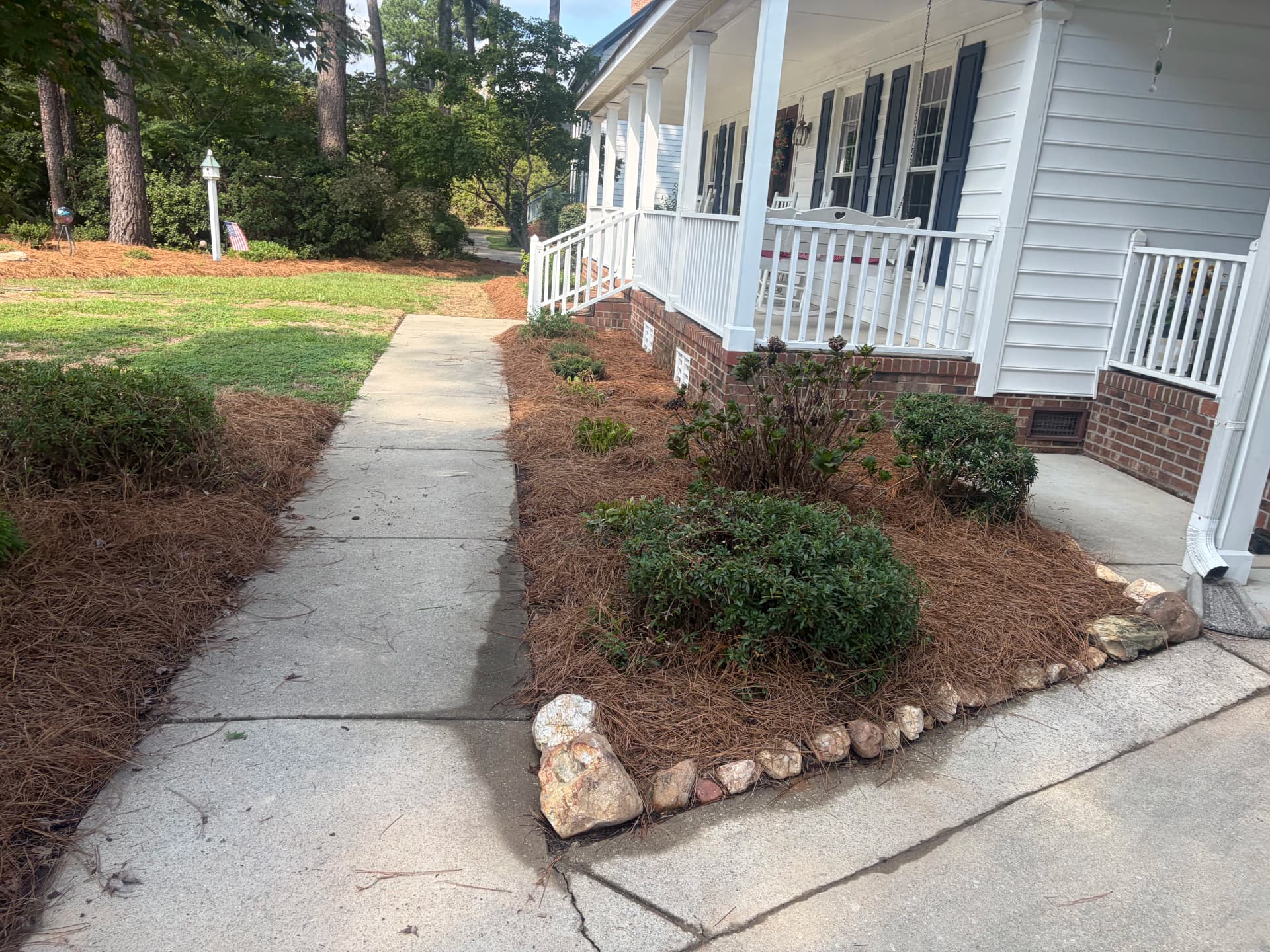 Gallery photos for Bed Redesign, Shrub Planting, and Pine Straw Installation at 3209: Image #6